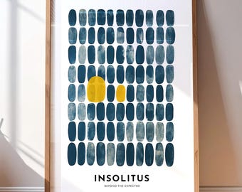 Lámina geométrica abstracta azul marino: Decoración minimalista moderna (descarga digital)