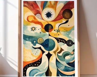 Abstract Tree Art Print: Organic Modern Decor (A1 Digital Download)