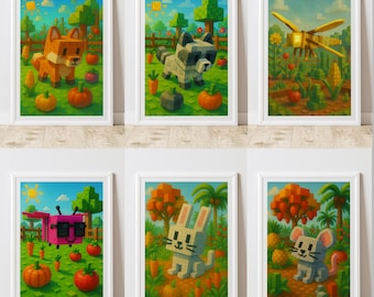 Roblox Grow A Garden Posters – Disco Bee, Fox, Bunny (Digital Download)
