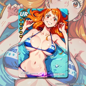 NAMI Anime Waifu TCG Card - Illustration pour les fans, Objet de collection unique, Fait à la main, Haute qualité - Expédition rapide Cod.005