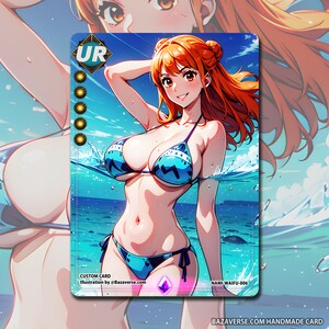 NAMI Anime Waifu TCG Card - Illustration pour les fans, Objet de collection unique, Fait à la main, Haute qualité - Expédition rapide Cod.006