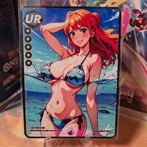 Tarjeta NAMI Anime Waifu TCG - Obra de arte para fanáticos, artículo de colección único, hecho a mano, alta calidad - Envío rápido Cod.006