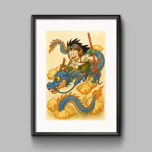 Poster Stampa A4 Acquarello Ispirato a Dragon Ball - Custom Fan Made Fan Art - Carta di Altissima Qualità [S1-002]