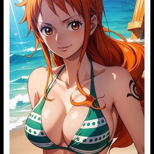 NAMI Anime Waifu Digital Poster - Printable TCG Artwork for Fans, Unique Collector's Item, Handmade, Instant Download - Cod.002