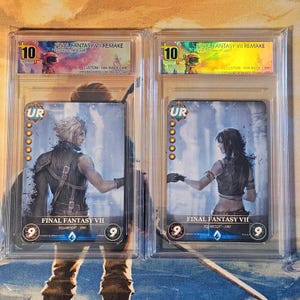 2x Grade 10 - Final Fantasy VII 7 Cloud x Tifa Ultra Rare TCG Card Game - Psa bgs - Gem Mn Holo Foil Mint - Unique Fast Shipping