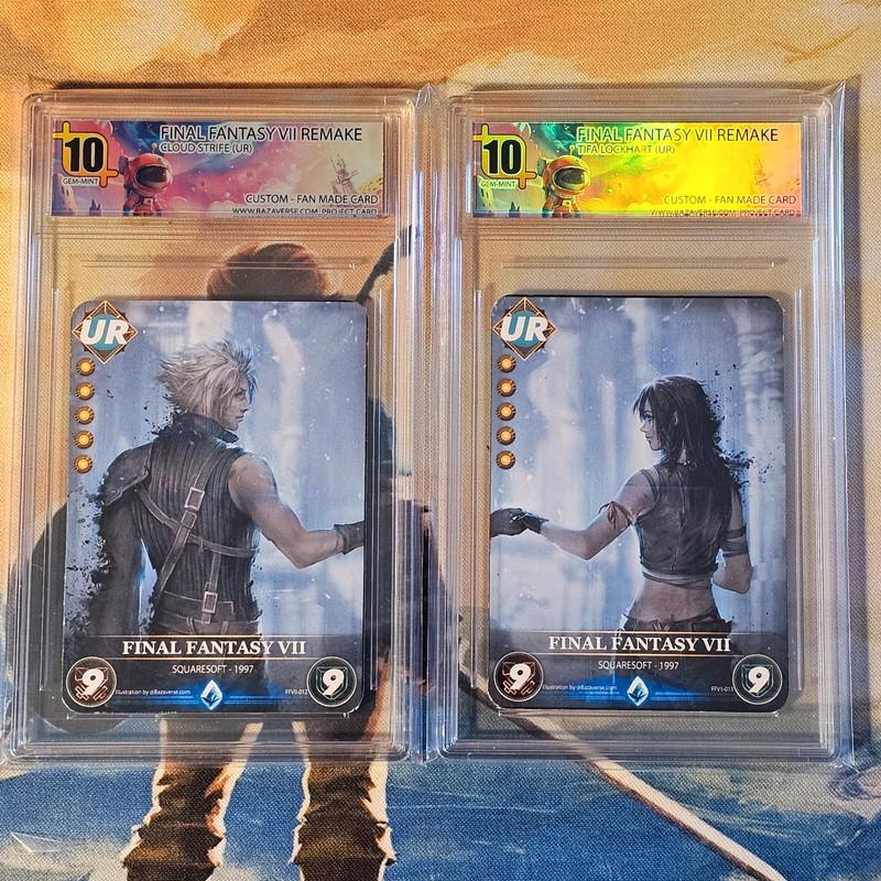 2x Grade 10 - Final Fantasy VII 7 Cloud X Tifa Ultra Rare TCG Card