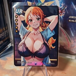 Tarjeta NAMI Anime Waifu TCG - Obra de arte para fanáticos, artículo de colección único, hecho a mano, alta calidad - Envío rápido Cod.004
