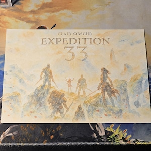 Affiche aquarelle A4 Clair Obscur Expedition 33 - Art personnalisé réalisé par des fans - Papier de haute qualité [S2-008]