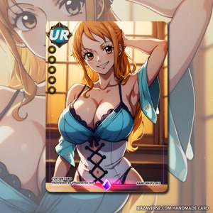 NAMI Anime Waifu TCG Card - Illustration pour les fans, Objet de collection unique, Fait à la main, Haute qualité - Expédition rapide Cod.003
