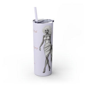 20oz gepersonaliseerde vrouwen empowerment magere roestvrijstalen TUMBLERS met rietje voor Tumbler Lovers Gift, Bpa-vrij deksel niet-giftige Tumblers