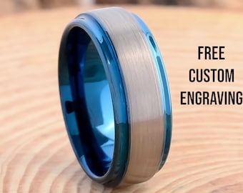 Anello Da Uomo In Titanio E Fascia In Fibra Di Carbonio Nera E Argento - Foto 9