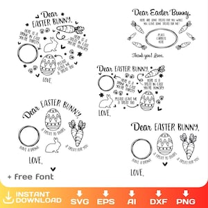 Vassoio coniglietto pasquale svg, BUNDLE, Piatto di carote svg, Tovaglietta di Pasqua SVG, File laser Dear, dxf, Glowforge, Cricut, Download immediato