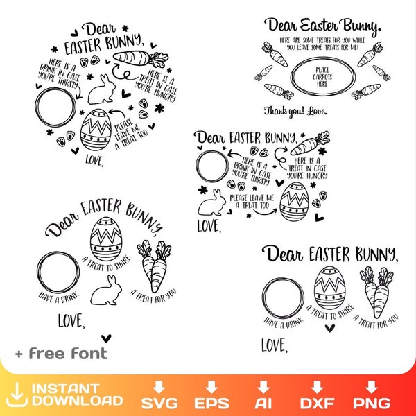 Easter Bunny Tray svg, BUNDLE, Carrot Plate svg, Easter Placemat SVG, Dear laser file, dxf, Glowforge, Cricut, Instant Download