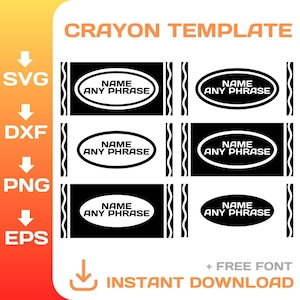 editable crayon svg, for tumbler | shirts | stapler | pens, crayon svg, Laser Cut File, Cricut, Silhouette, instant download