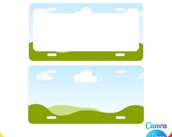 Car license plate template, Custom License plate frame, License plate svg, png, dxf, Cricut, Canva, Silhouette, Instant Download