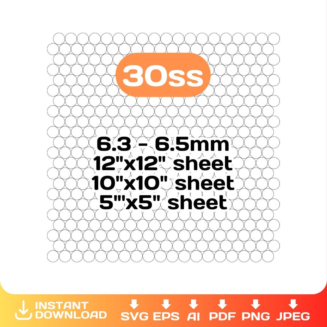 30ss Rhinestone Sheet Blank Template, Honeycomb Pattern, 3 Sizes Sheet ...