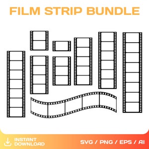 Film Strip svg, BUNDLE, cinema vintage svg, film strip png, cinematography svg, cut file, Instant Download