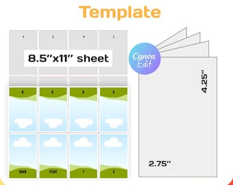 Booklet Canva Editable Template, Mini Coloring Fold Book Blank Template, Drag & Drop, DIY, svg, png, psd, Cricut, Instant Download