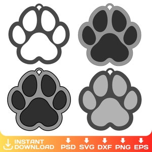 bewerkbare hond poot ornament svg, huisdier poot kerst ornament SVG, geheugen hangende hond, lasergesneden bestand, Glowforge, Cricut, instant download