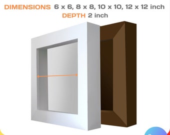 Shadow Box Frame Template: Square Diorama SVG, PNG (Digital Download)