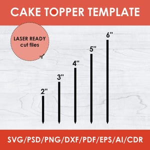 Cake Topper SVG Template: Laser Cut File (Digital Download)