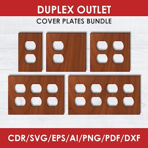 Duplex Outlet Cover Plate Template Bundle: Laser Cut File (Digital Download)