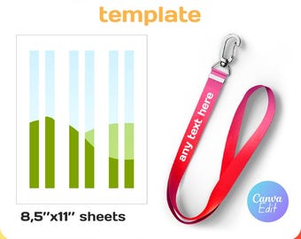 Lanyard Sublimation Template Drag and Drop Instant Download