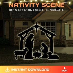 Nativity Scene Lawn Decor Multilayered Stencil Template DIY