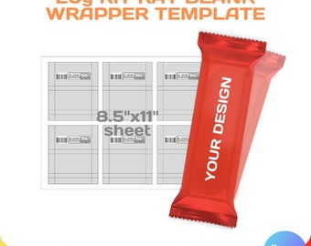 mini Kit Kat wrapper blank template, DIY, custom, small chocolate party favor, editable, svg, Cricut, png, Canva, 20g, Instant Download