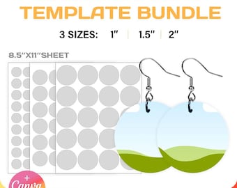 Circle Earring Template Bundle: DIY Sublimation Design (SVG, PDF)