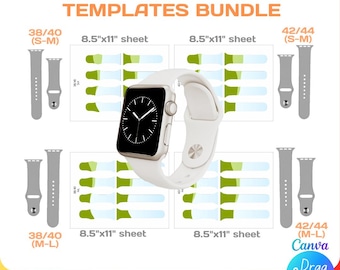 Uhrenarmband-Vorlage, BUNDLE, Uhrenarmband-Vorlage für Sublimationsdruck, svg, Cricut, PNG, Canva, printable, sofort-Download