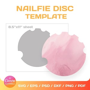 Nailfie-schijfsjabloon, Nail Tech Photo Prop, Nail Tech Gift, svg, png, canva, Cricut, lasergesneden bestand, afdrukbaar, instant download