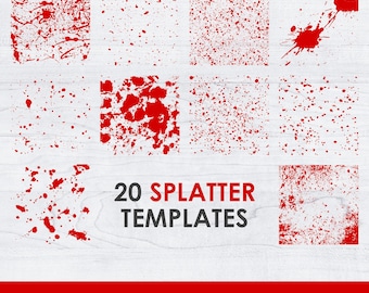Blood Splatter svg, Bundle, Blood Splash, pdf, png, crime svg, paint splatter svg, paint splash svg, Vector, Clipart, instant download