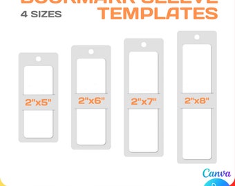 Bookmark Sleeve template, BUNDLE, bookmark display card blank template, Bookmark Holder, editable, svg, Cricut, png, Canva, Instant Download