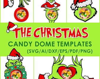 Christmas Candy Dome Holder Templates: DIY Party Favor SVG Bundle (Digital Download)