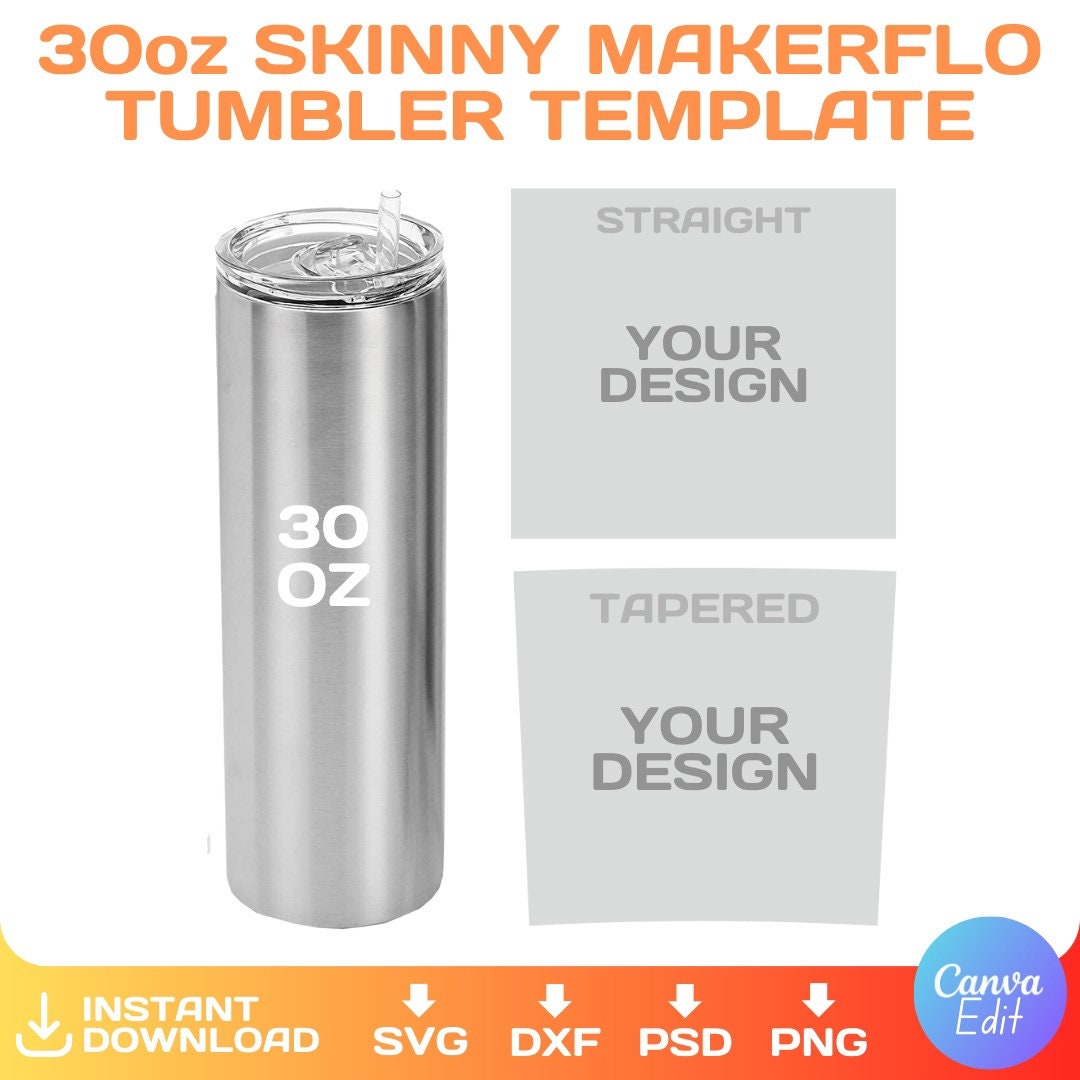 20oz Skinny Tumbler BLANK Template for Sublimation, Straight & Tapered