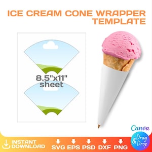 Tom mall för glasstrut, gör-det-själv, glasstrutsomslag, anpassad, etikett för festgåvor, redigerbar, svg, Cricut, png, Canva, direktnedladdning