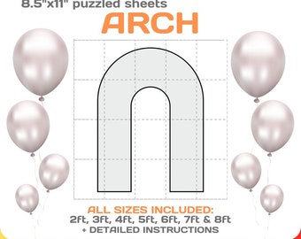 Arch Prop Template, DIY, Mosaic from balloons, archway marquee, Arch Backdrop Template, printable, 8.5x11 PDF, digital, instant download