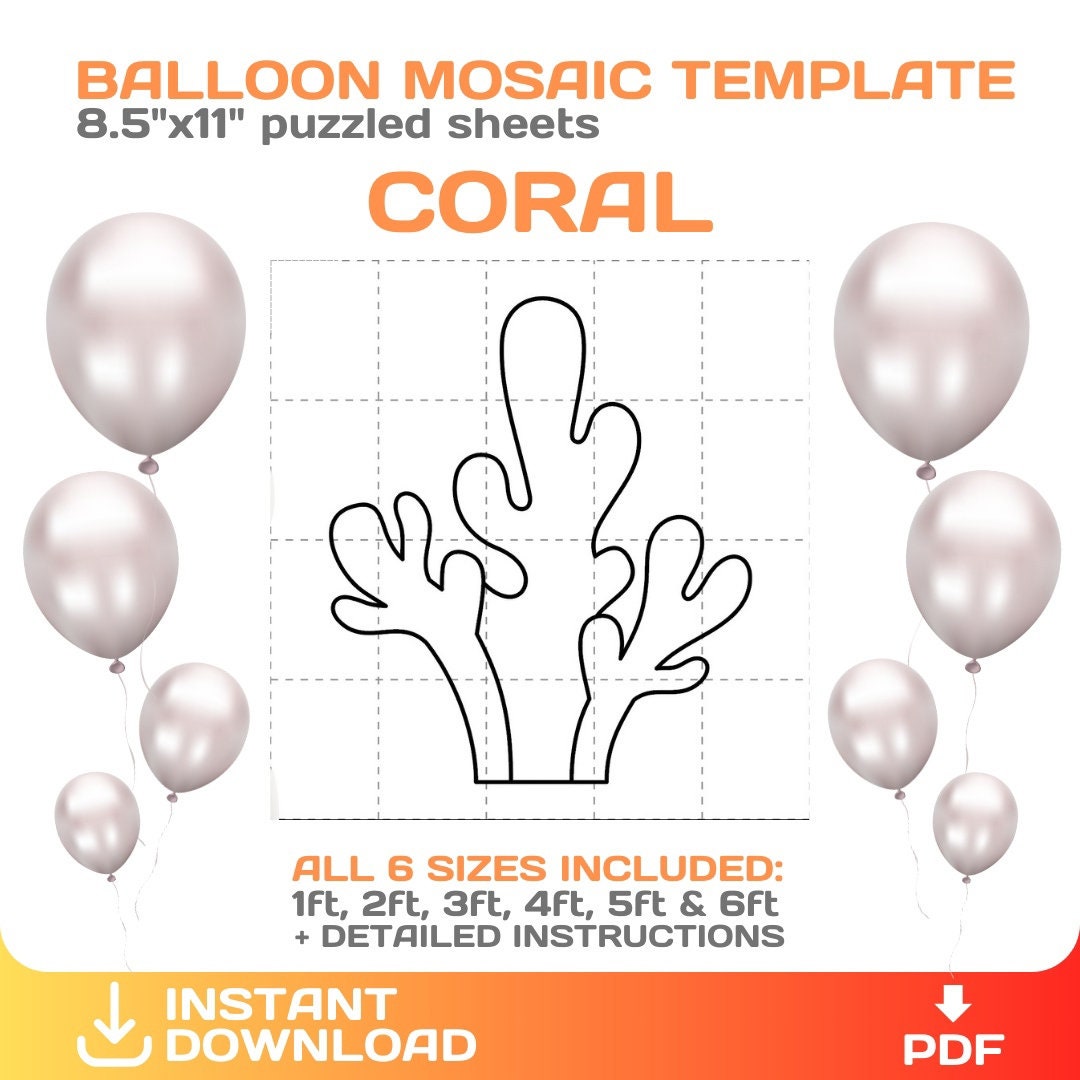Coral Mosaic From Balloons, DIY, Nautical Party, Sea Theme Decor ...