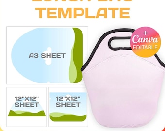 Lunch Bag Blank Template: DIY Editable Design (Instant Download)