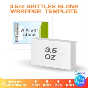 Skittles wrap template, 3.5 oz, Rainbow Candy Blank Template, Custom, candy treat bag template, editable, svg, Cricut, png, Canva