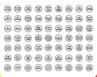 Pacote SVG de Tokens de Afirmação: Glowforge, Arquivos Cricut Cut (Download Instantâneo)