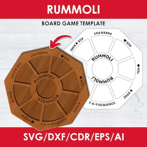 Rummoli Board Game SVG: Tripoley Rummy Board Plans (Digital Download)