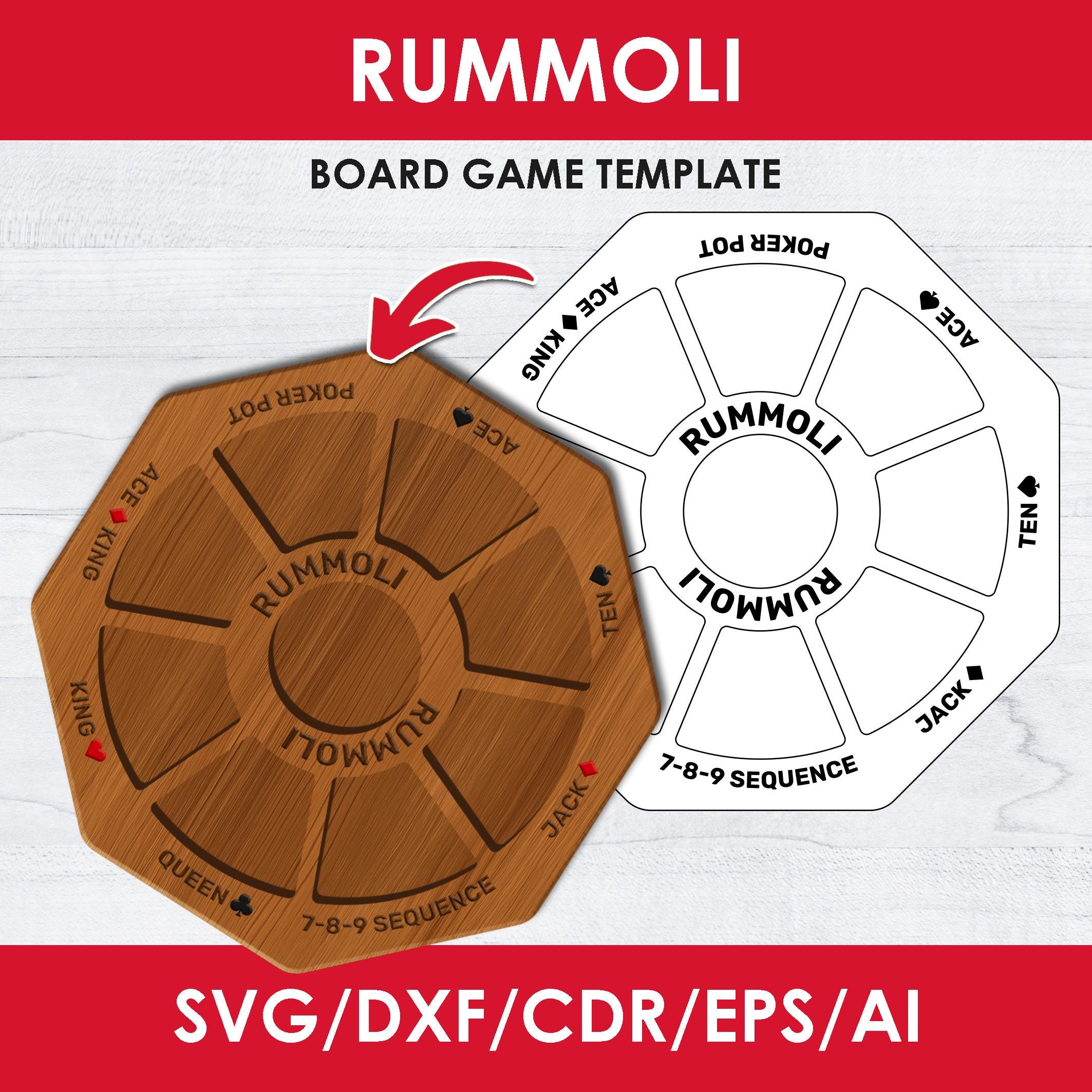 Rumelページ☆ Rummoli Board Game SVG: Tripoley Rummy Board Plans (digital