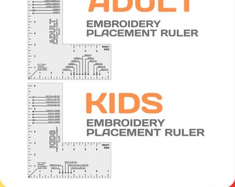 machine embroidery logo placement guides, BUNDLE, svg, pdf, png, for Kids + Adult Size, embroidery placement ruler, Digital Download