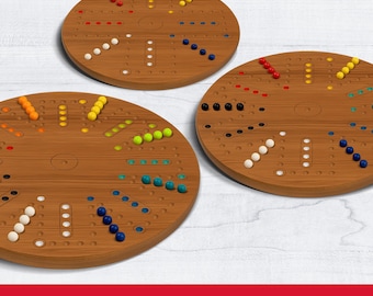 Juego de mesa Aggravation - PAQUETE, tablero de madera editable, Wahoo Game, archivos vectoriales, para 4, 6 u 8 jugadores. Descarga inmediata.