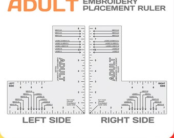 machine embroidery logo placement guides, svg, pdf, png, for Adult Size, embroidery placement ruler, Digital Download