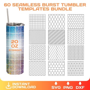 Zestaw szablonów Burst Tumbler: bezszwowa folia o gramaturze 20 uncji (do pobrania w wersji cyfrowej)