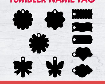 Tumbler Topper Name Tag SVG Bundle: Laser Cut File (Digital Download)