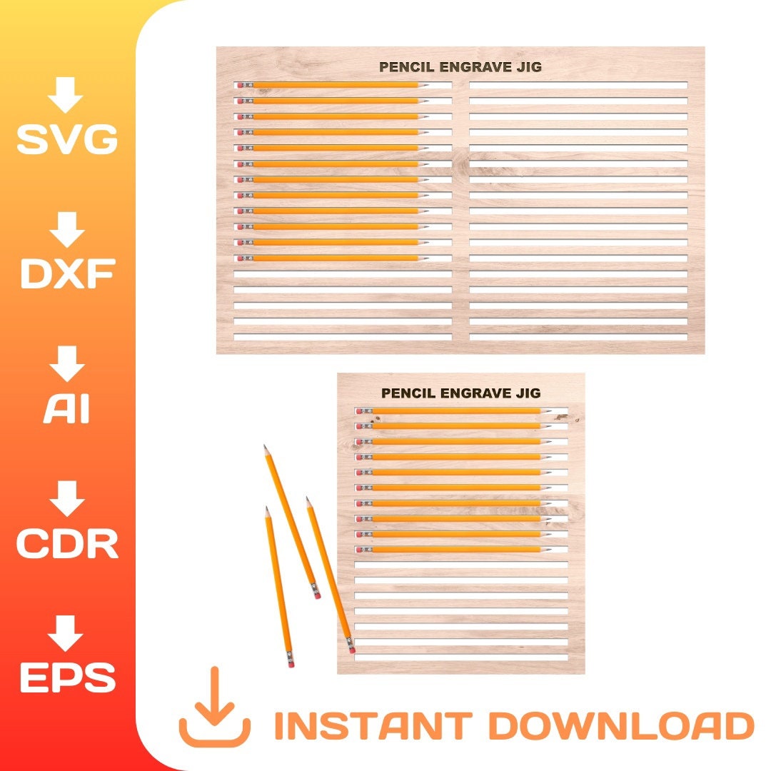 Pencil Jig Svg BUNDLE, Laser Ready, Cricut, Glowforge, Cut Laser